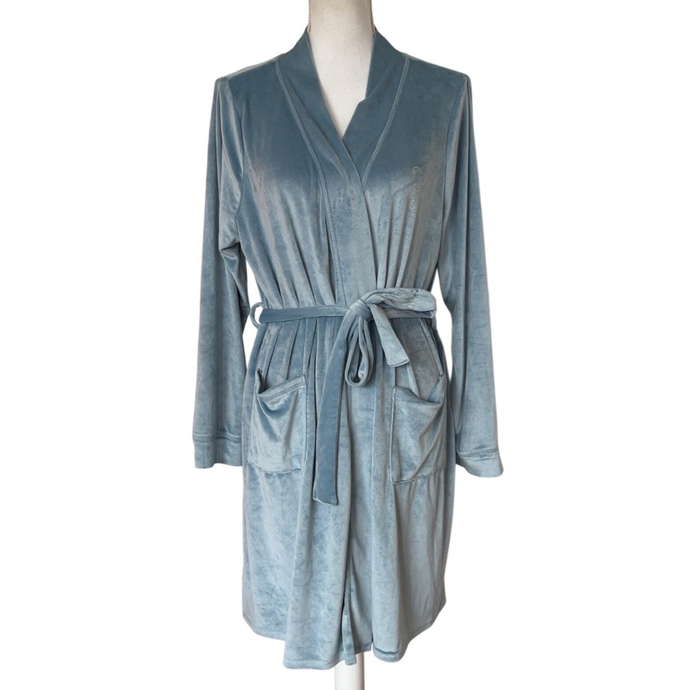 Juicy Couture blue velour robe with bedazzled JUICY and J | SZ: S/M